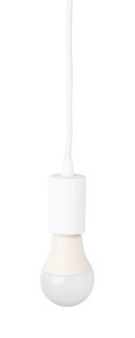 Bir ampul beyaza asılmış.