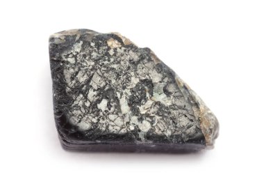 Güzel dumanlı topaz beyazda izole edilmiş. Doğal değerli taş.