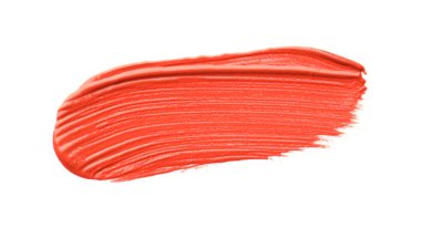 Parlak ruj, beyaza izole edilmiş, üst manzara. Kozmetik ürün örneği