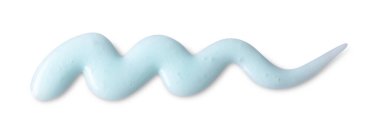 Beyaz, üst görünümde izole edilmiş kozmetik ürün örneği