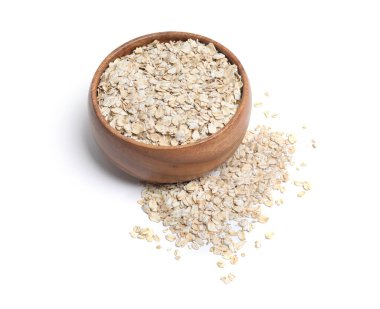 Beyaz kasedeki yulaf ezmesi.