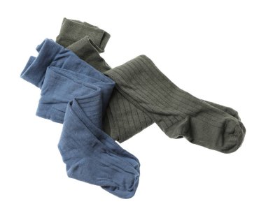 Farklı güzel çocukların taytları beyazlarda izole edilmiş.