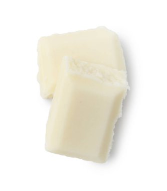 Beyaz manzaralı, lezzetli beyaz çikolata parçaları.