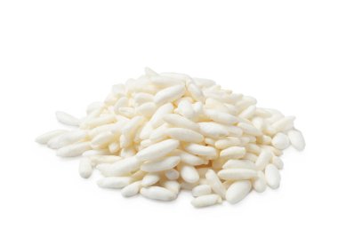 Heap of puffed rice isolated on white clipart