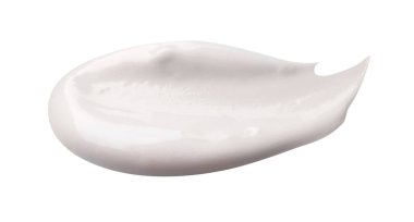 Açık mavi arkaplanda krem örneği, yakın plan.