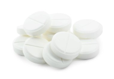 Beyaza izole edilmiş antibiyotik haplar. Tıbbi tedavi