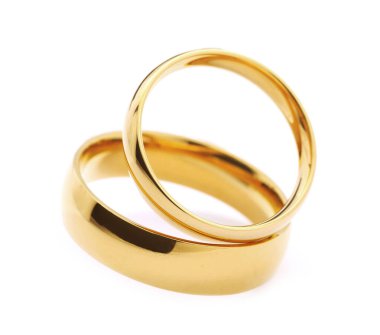 Güzel altın alyanslar bembeyaz