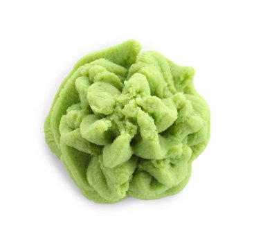 Sıcak wasabi macunu beyaz, üst görünümde izole