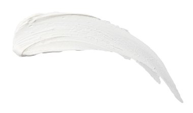 Krema beyaza izole edilmiş, üst manzara. Kozmetik ürün örneği