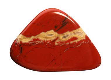 Beyaz üzerine izole edilmiş güzel kırmızı yeşim taşı. Doğal değerli taş.