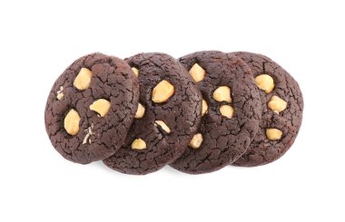 Beyaz fındıklı lezzetli çikolatalı kurabiyeler.