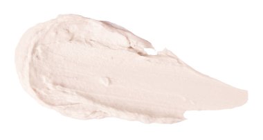 Beyaz, üst görünümde izole edilmiş kozmetik ürün örneği