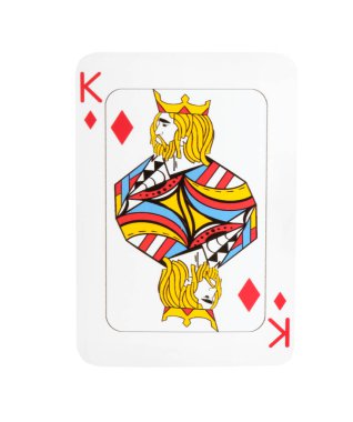 Poker oyunu. Beyazda izole edilmiş bir oyun kartı