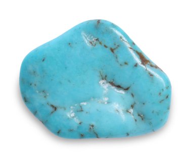 Güzel turkuaz beyazda izole edilmiş. Doğal değerli taş.