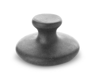 Bir siyah spa taşı beyaza izole edilmiş.