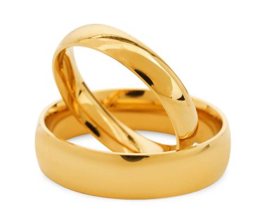 Güzel altın alyanslar bembeyaz