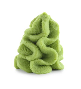 Wasabi macunu beyaza izole edilmiş. Baharatlı sos.