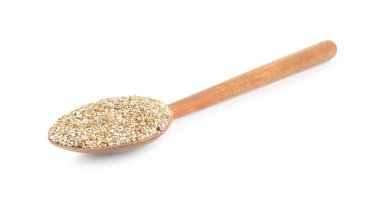 Çavdar ekmeği, beyaz kaşıkla izole edilmiş.