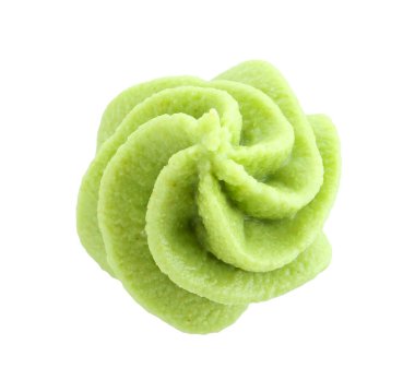 Sıcak wasabi macunu beyaz, üst görünümde izole