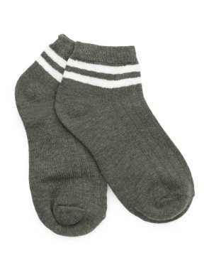 Bir çift yumuşak çorap beyaz, üst görünümde izole