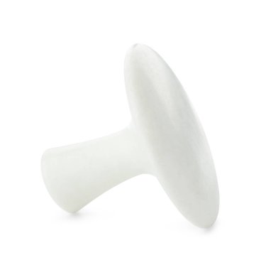 Beyaza izole edilmiş bir masaj taşı. Spa tedavisi