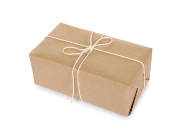 Beyaz kağıda sarılmış bir paket kutusu