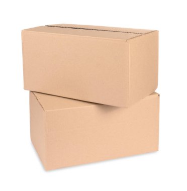 Karton paket kutuları beyaz üzerine izole