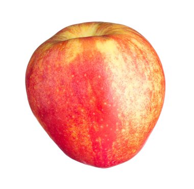 Beyaz üzerine izole edilmiş taze bir kırmızı elma.
