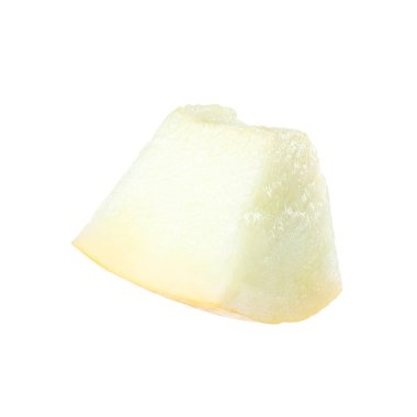 Bir parça taze kavun beyaza izole edilmiş.