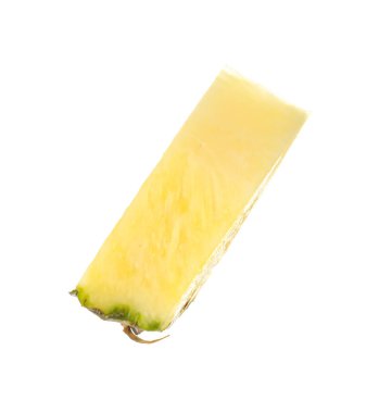 bir dilim beyaz izole olgun ananas