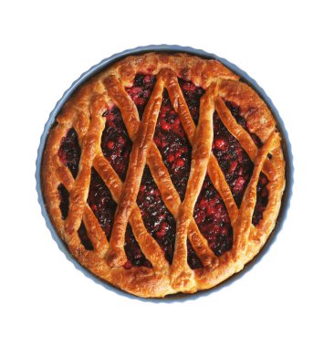 Lezzetli frenk üzümü turtası, beyaz, üst manzara