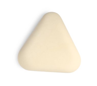 Yeni silgi beyaz, üst görünümde izole edildi. Okul sayfası