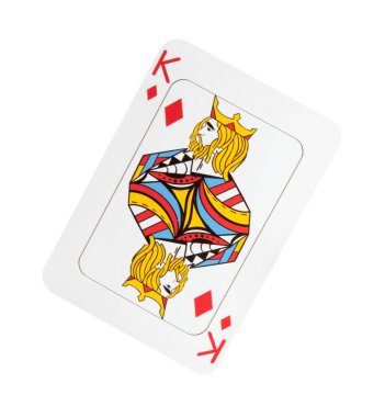 Poker oyunu. Beyazda izole edilmiş bir oyun kartı