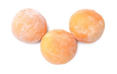 Delicious mochi isolated on white, top view clipart