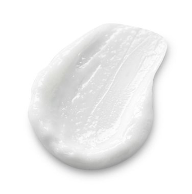 Beyaz, üst görünümde izole edilmiş kozmetik ürün örneği