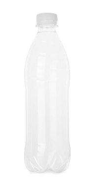 Beyaz üzerine izole edilmiş plastik su şişesi.