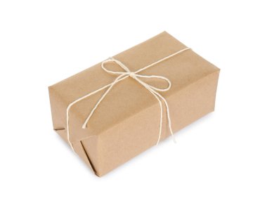 Beyaz kağıda sarılmış bir paket kutusu
