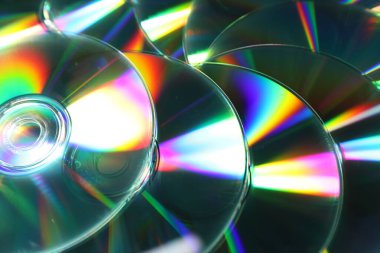 Arkaplan olarak birçok parlak küçük disk, yakın plan
