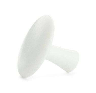 Beyaza izole edilmiş bir masaj taşı. Spa tedavisi