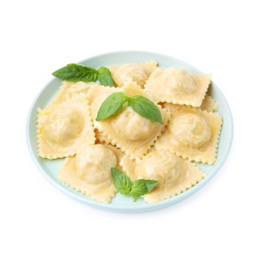 Peynirli ve fesleğenli leziz ravioli.