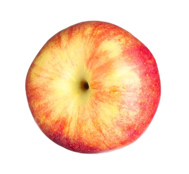 Beyaz üzerine izole edilmiş taze bir kırmızı elma.
