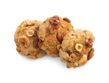 Çerezli lezzetli kurabiyeler, beyaz, üst manzara