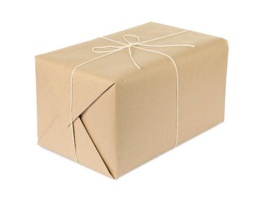 Beyaz kağıda sarılmış bir paket kutusu