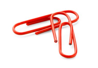 Beyaz üzerine izole edilmiş iki parlak ataç.