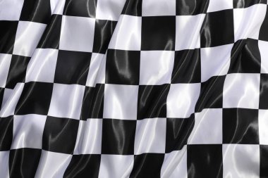 Checkered finish flag as background, top view