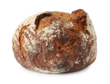 Taze pişmiş ekmek, beyazın üzerinde izole edilmiş.