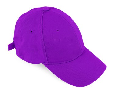 Mor şapka beyaza izole edilmiş. Tasarım için model