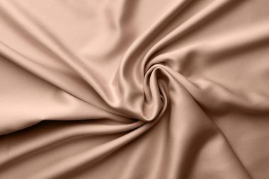 Mocha mousse tonunda ipek kumaş, yakın plan. 2025 yılının moda rengi