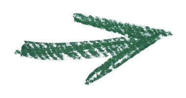 Beyaz üzerine izole edilmiş bir yeşil ok