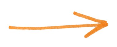 Beyaz üzerine izole edilmiş bir turuncu ok